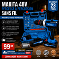 Perceuse à Makita Sans Fil 48V – Kit 23 Pièces ⚙️ + 1 moteur gratuit offert